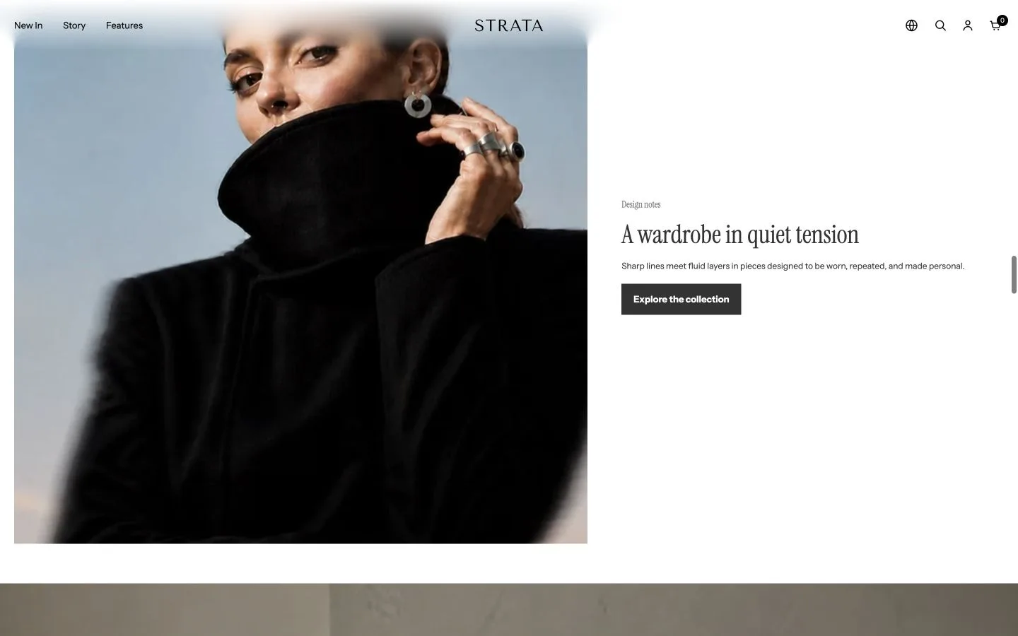 Desktop Image with text section with media on the left and a focused content panel on the right.