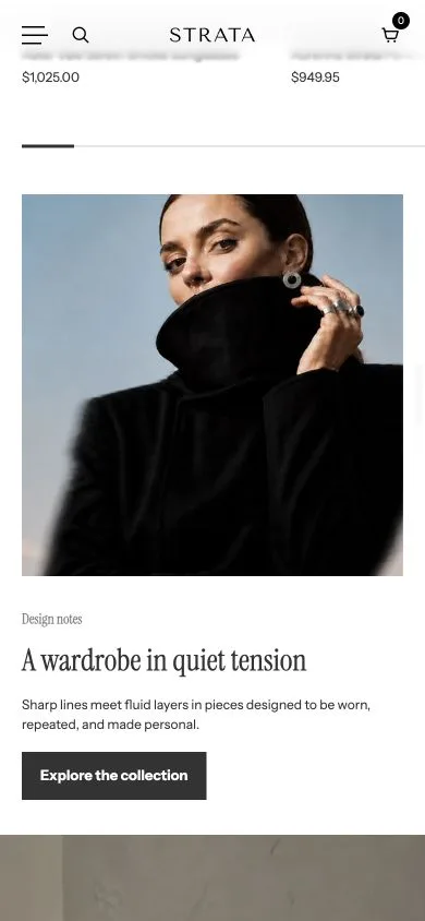 Mobile Image with text section with the media placed before the content.